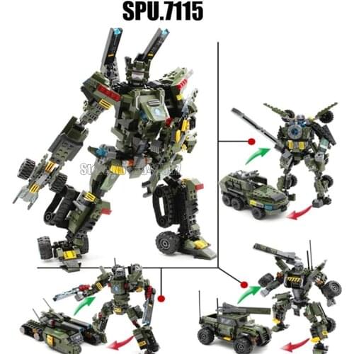 Gudi 8721-8723 311~366pcs Transform Robot 3in1 Car Vehicle War Chariot Building Blocks Toy