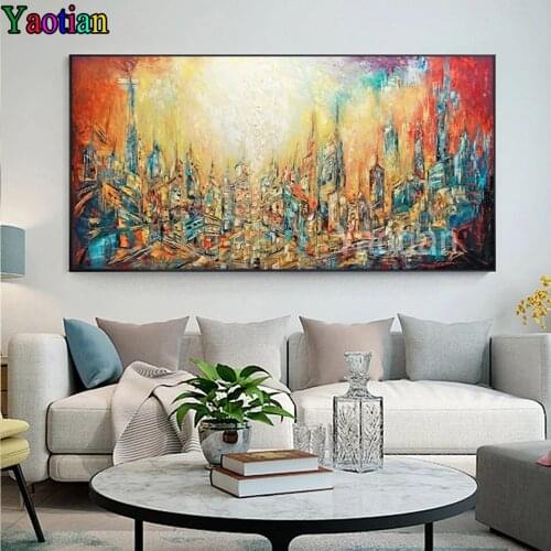 Large size 5D Diamond Painting Full Square round drill Abstract Seascape Boat Diamond Embroidery Cross Stitch Mosaic decor