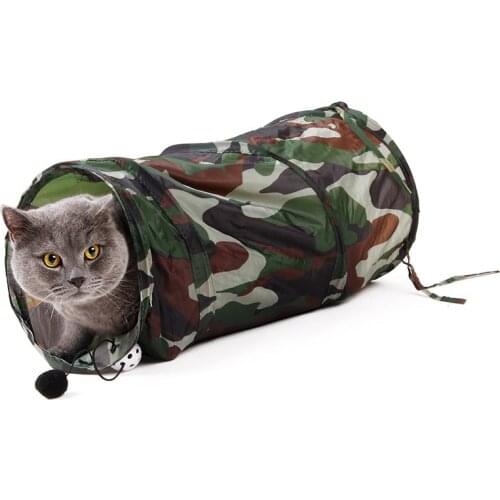 Free Shipping Pet Cat Tunnel Toy Funny Interactive Cat Toys Passageway Tubes Collapsible Crinkle Folding Play Toy WithBalls