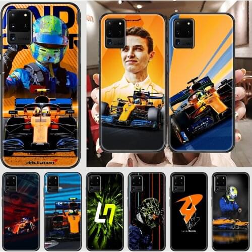 F1 racing Lando Norris Phone case For Samsung Galaxy Note 4 8 9 10 20 S8 S9 S10 S10E S20 Plus UITRA Ultra black 3D prime soft