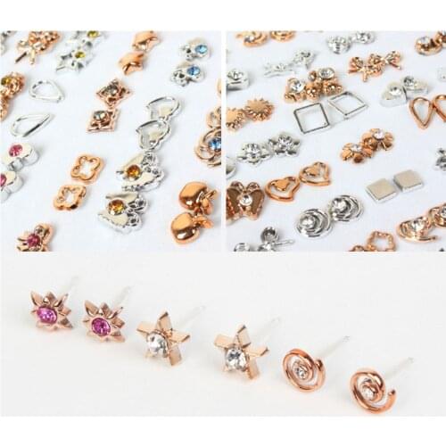 100 Pairs Assorted Styles Mini Plastic Hypoallergenic Stud Earrings Lot for Kids Heart Child Earring Fashion Jewelry