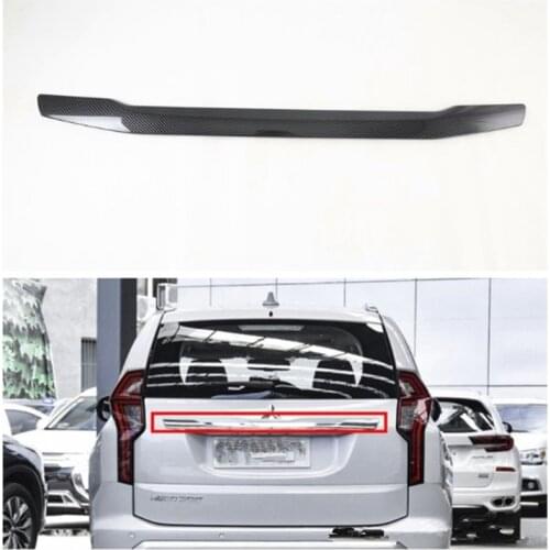 Carbon Fiber Style Car Rear Trunk Emblem Cover Trim Fit for Mitsubishi Pajero Sport 2020 Car Styling