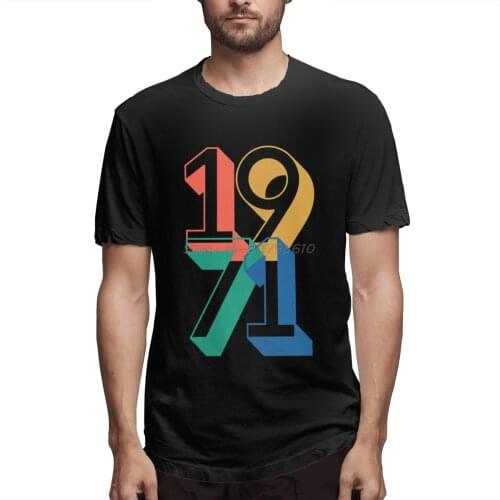 Retro 1971 50 Years Old Birthday Gift T Shirt Short Sleeve Anime Shirt Men Cotton Tees Streetwear Harajuku