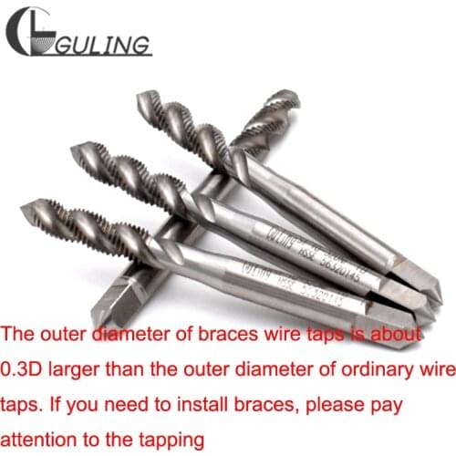 GULING HSS-E METRIC SCREW THREAD INSERT (S.T.I.) STI Taps spiral flute tap M1.6 M2 M2.5 M3 M4 M5 M6 M8 M10 M12 M14 M16