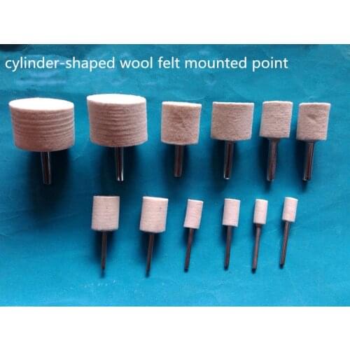 3mm shank Cylinder Shape Wool felt grinding head mounted point dremel rotary tool accessories 110 PCS