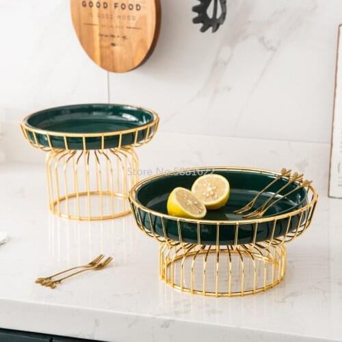 Nordic Luxury Ceramic Grid Dried Fruitplate Modern Minimalist Home Fruit Dessert Snack Melon Seeds Plate Living Room Decoration