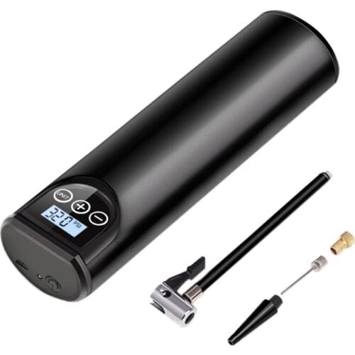 Multipurpose Portable Electric Inflator USB Rechargeable LCD Display Tire Air Pump LED Light Air Compressor for Bike Car