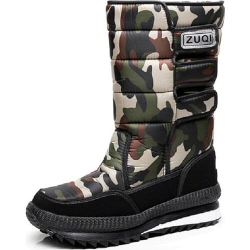 Men Boots Platform Mens Snow Boots for men thick plush waterproof slip resistant winter shoes size36 - 47 2021 Winter Snow Shoes