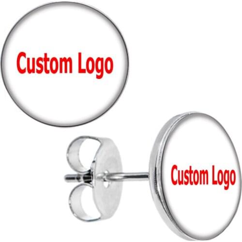 Wholesale Custom Ear Studs Earring Fake Cheater Stud Stainless Steel 10mm 8mm 50 Pieces AW5225