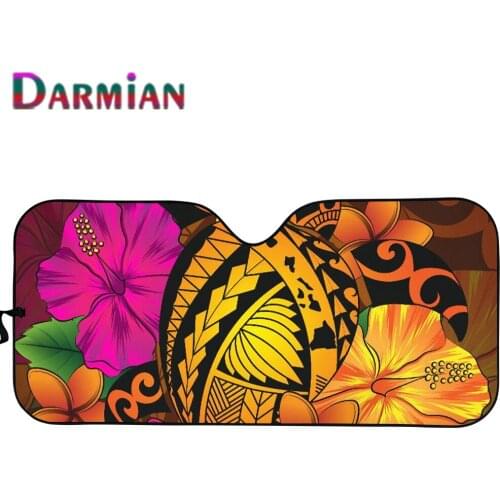 Polynesian Tribal Hibiscus Print Car Front Windshield Sunshade Auto Accessories For Car Window Sunshade UV Protect Sun Shade