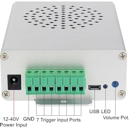 Industrial MP3 Audio Player Activated by 7 Button Switches 7 Trigger Input MP3 Sound Player for Security Protection