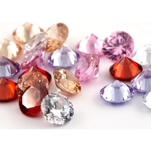 Total 25pcs Mix 5 Colors 5pcs Per Color Cubic Zirconia Round 4-12mm Zirconia For Jewelry DIY