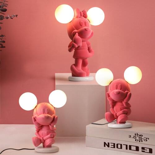 Pink Childrens Room Cartoon Table Lamp Simple Bedroom Desk Bedside Cute Warm Pink Girl Princess Room Table Lamps