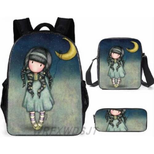 3 Pieces/Set Print Satchel Schoolbag Fashion Kids Lovely Backpack For Children Girls School Bag Student Mochila Sac