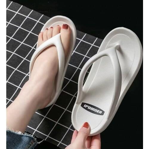 Pofulove Platform Flip Flops Women Solid Color Slippers Summer Shoes Outdoor Indoor Bathroom Slippers Fashion Sliders Zapatos