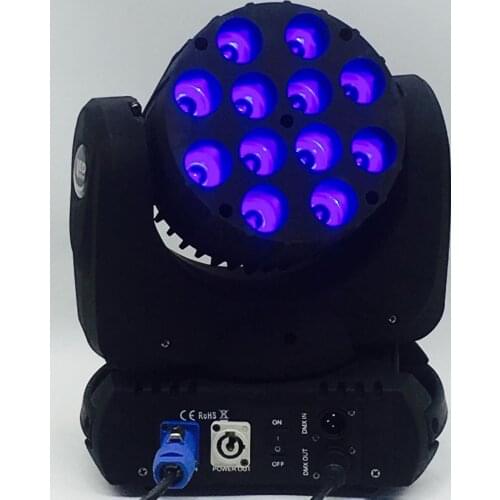 LED fascio moving head light 12x12 w rgbw 4in1 colore con avanzate 9/16 canali dmx per dj disco feste spettacolo luci