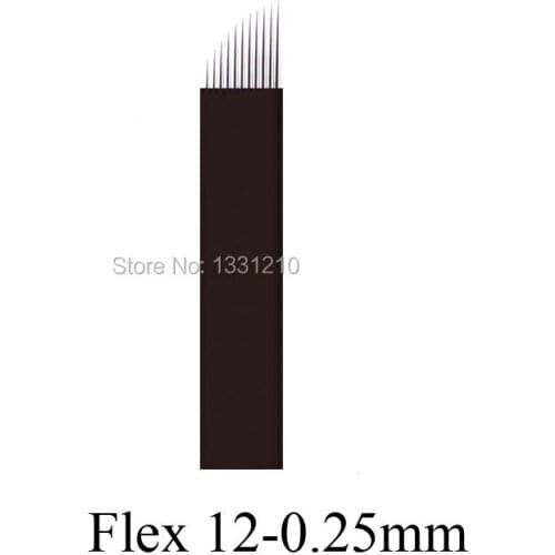 Black Thin 0.25mm Flexy 12 Nano blades Micro Needles Permanent Makeup Eyebrow Tattoo Needle Blade Microblading