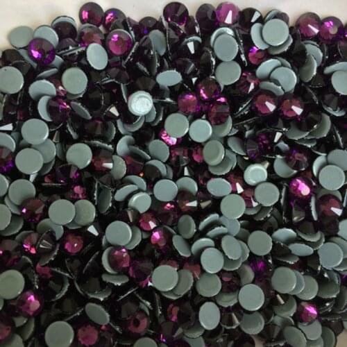 YANRUO 2058HF Amethyst Strass Hot Fix Rhinestones Glass Flatback Bright Rhinestone Crystal and Sones for Clothes