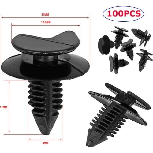100Pcs Plastic Hidden Trim Panel Fixing Clips fit 21mm Hole Car Fastener Clip Tool For VW Transporter T4 T5 Car Accessories