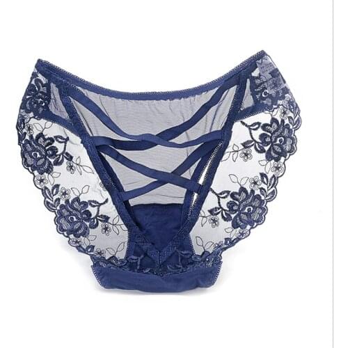 Womens Back Crossing Bandage Panties Lace Seamless Underwear Transparent Solid Color Briefs Lingerie Thong