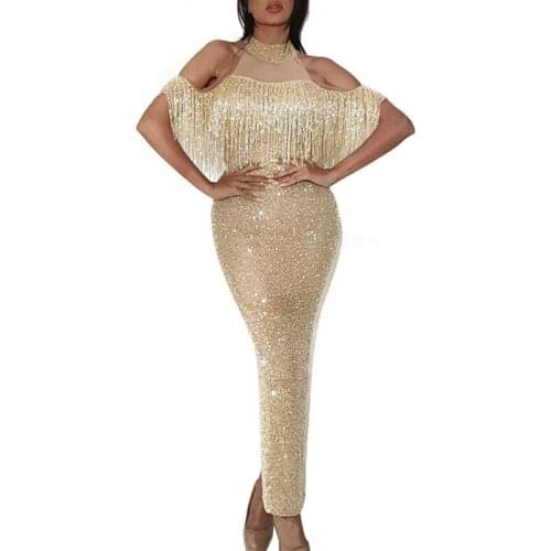 Dresses for Women Polyester Sheath Solid Sleeveless Sequined Tassels Women Dresses Party Dress Vestidos Black Dress