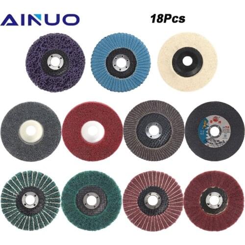 18Pcs 4inch Flap Discs Grinding Wheels Blades Cut off Wheel Abrasive Tool Wood Metal Dremel Accessories