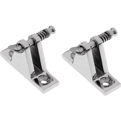 2 Pack 90 Degree Marine Boat Deck Hinge with Pin 2.32 x 0.67 inch, Bimini Top Fitting Hardware, 316 Stainless Steel, Silver