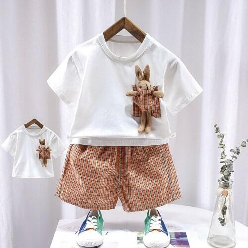 New Summer Fashion Casual Baby Girls Clothing Infant Children Cotton T-Shirt+Shorts 2pc/Sets Toddler Infant Kids Clothes Outfits