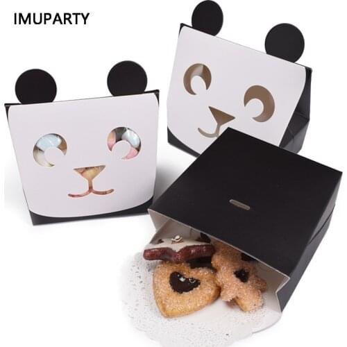 20pcs Panda Candy Box Paper with Window Rabbit Adult Kids Birthday Party Supplies Favors Packaging Bag