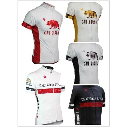 2018 California Bear Quick Dry Short Sleeve Cycling Jerseys Cycling Clothing MTB Maillot Ropa Ciclismo Men Bike Bicycle Jersey