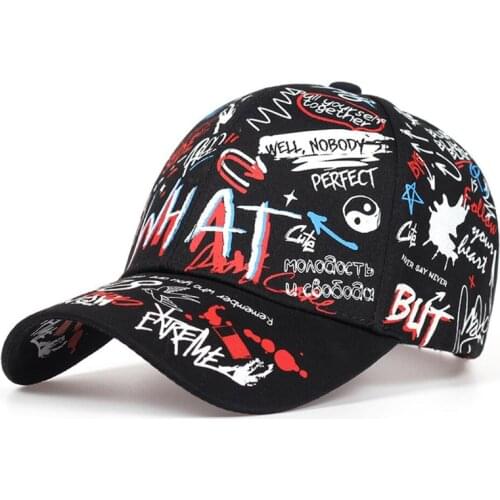 2021 New Graffiti Printed Caps Cotton Versatile Sunshade Casual Mens And Womens Hat Cap Spring And Summer Mens Baseball Cap