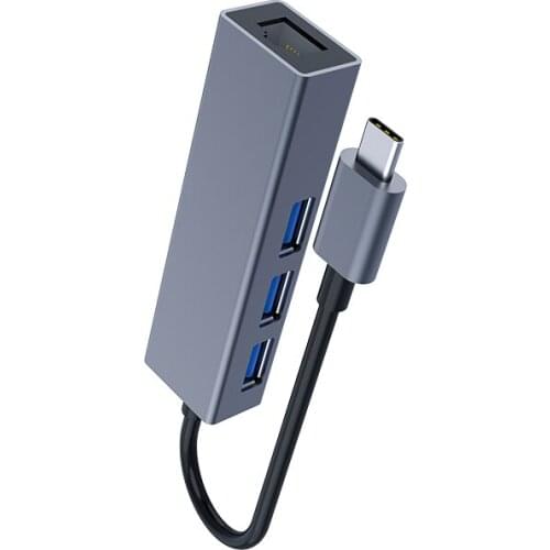 TYPE C to USB2.0 3 PORT HUB with 100mbps RJ45 ethernet port CHB002 new support 1TB hdd