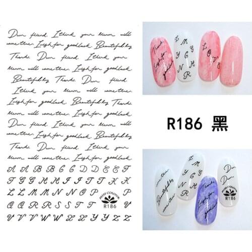 3D Stickers for Nails Self-adhesive Design Letter Line Character Nail Art Decorations Decals Foil Wrap Manicure Accessories