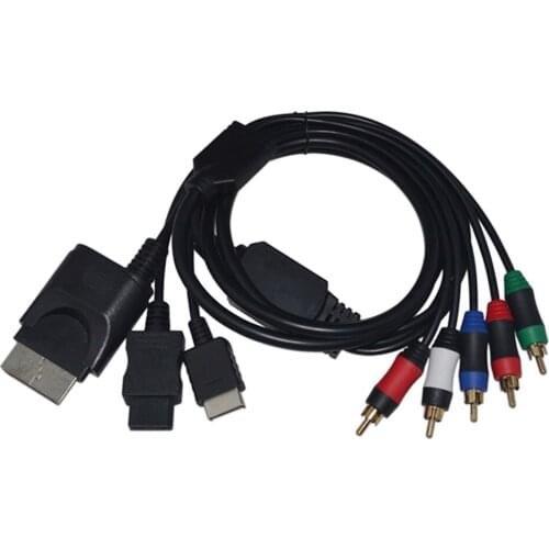Xunbeifang 5pcs Component Cable HDTV Audio Video AV 5RCA Cable for Nintendo Wii for PS2/PS3/Xbox360/Wii 1.8m