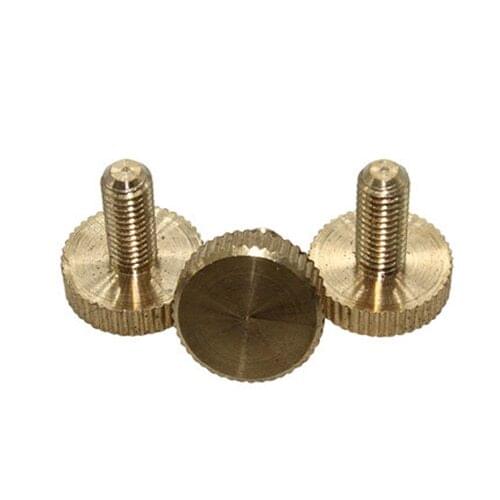 5Pcs M3 M4 (5-16mm Length) Brass screws flat knurled head bolt hand twist screw copper Bolts High Quality