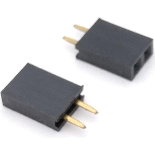 800pcs/lot Connector pin row 2.54mm single row female in /1X2p environmental protection of gold