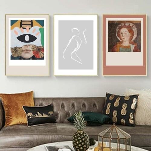 Abstract Women Canvas Painting Figure Body Line Drawing Picture European Wall Art Poster and Prints for Living Room Home Decor