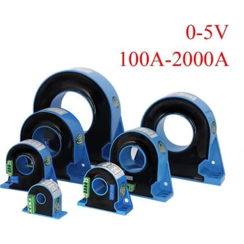 AC0-100A,300A,500A,800A,1000A,1500A,2000A AC ampere transmitter 0-5V Perforated current sensor hall sensor