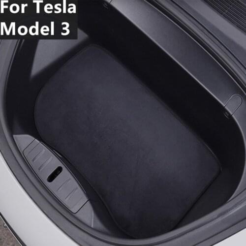 Car Rear Trunk Mat for Tesla Model 3 Y Front Trunk Mat Flannel Storage Cushion Protective Pads Cargo Liner Trunk Tray Floor Mat