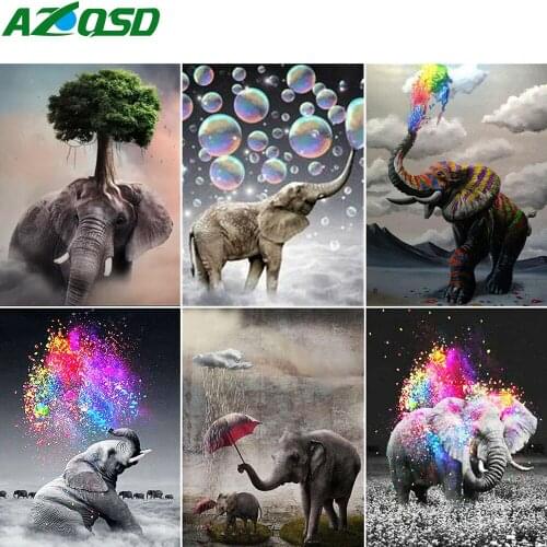 AZQSD Diamond Painting Elephant Full Drill 5D DIY New Arrival Diamond Embroidery Animals Cross Stitch Decorations For Home Art