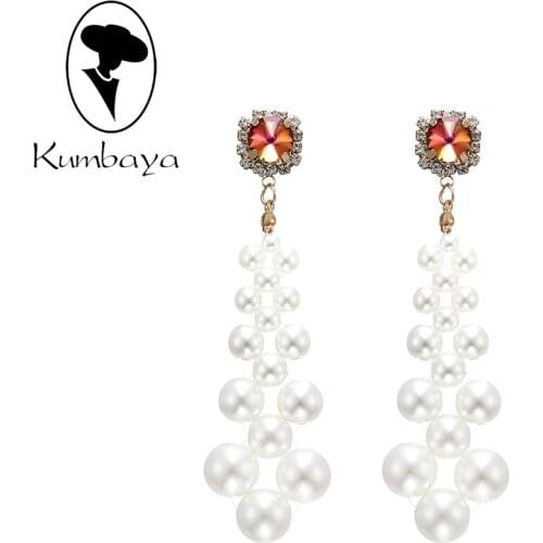 Free Shipping Korean Pearls Drop Earrings Bright Pearls Dropping Women Jewelry Accessories Statements Top-rated Jewelry E18621