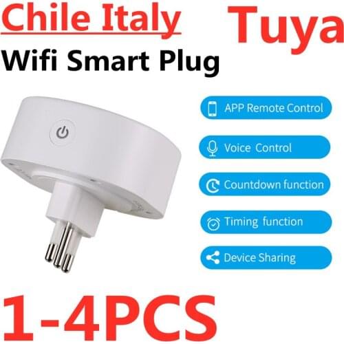 16A Chile Italy Smart Wifi Power Plug Smart Wifi Wireless Socket Outlet Work with Alexa Google Home Assistant Tuya SmartLife APP