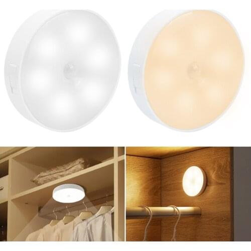 4Pcs Motion Sensor Wireless Night Lights for Bedroom Closet Stair 6LED Lighting Wall Lamp Rechargeable Bedroom Night Lights