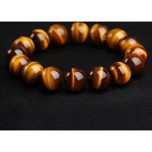 Natural 5A Grade Tiger Eye Stone Bracelets Bangle For Women Men Fashion Bracelet Round Beads 8 10 12 14 16 MM Jewelry Wholesale