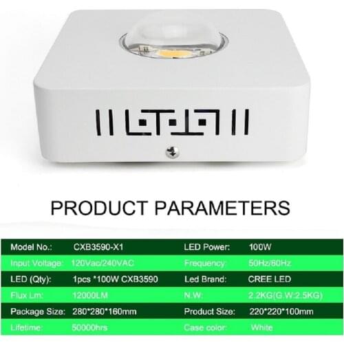 Dimmable CREE CXB3590 100W 3500K COB LED Grow Light Full Spectrum Replace HPS 200W Growing Lamp Indoor LED Plant Growth Lighting