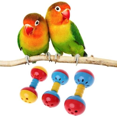 Parrot Rattle Bells Toys Birds Chewing Cage Parakeet Bite Play Accessories