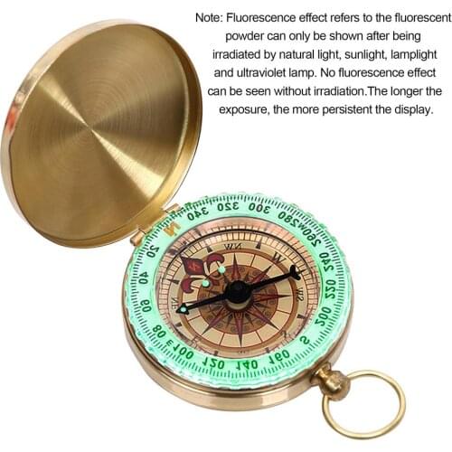 Compass Pocket Watch Gold Color Exquisite Outdoor Camping Supplies Compass With Luminous Suitable For Outdoor Camping