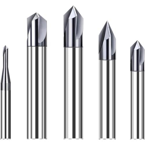 Chamfer End Mill for Caving V Groove Router Bit 60 90 120 Degree 2-12mm Carbide V Bits Engraving Milling Cutter 3 Flutes