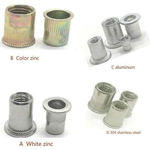 M3-M12 Multi Flat Head Metric Thread Blind Rivet Nut Insert Rivnut