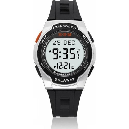 Muslim Sport Wristwatch with Qiblah Al Harameen Fajr Time Azan Alarm Watch for Arabic France Russia and All Islam